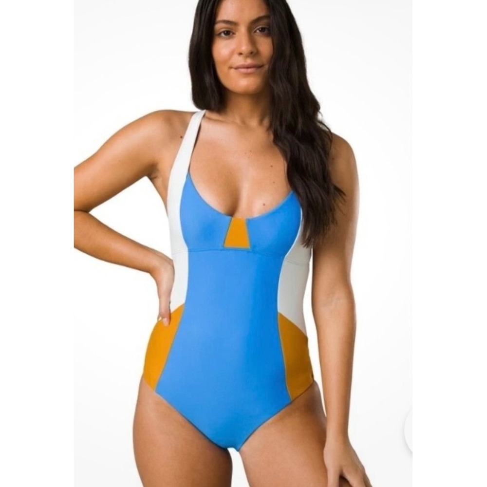 PRANA TULUM ONE PIECE COLOR BLOCK SWIMSUIT